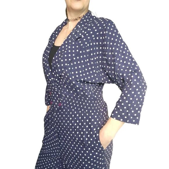 Joseph Ribcroff Polkadot 80s jumpsuit with Pockets Rayon - Picture 4 of 6
